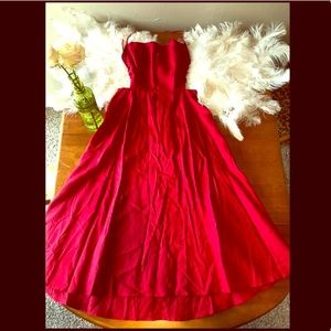 Reformation Red Lace-up Dress